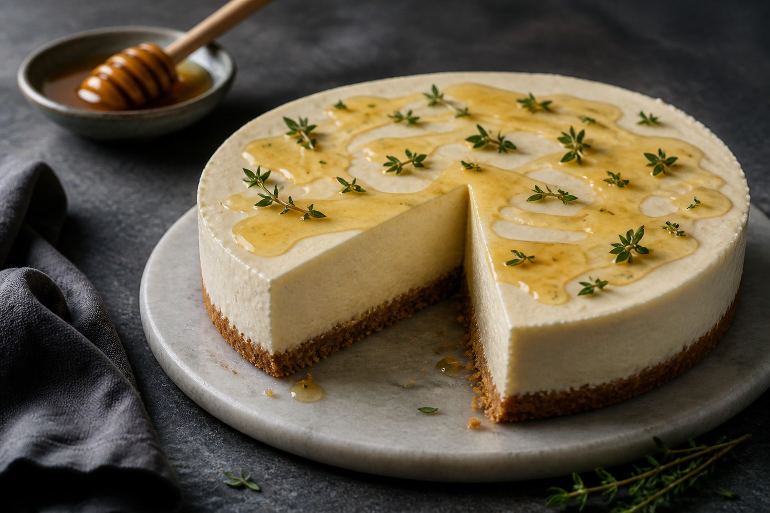 Cheesecake mit Honig und Thymian