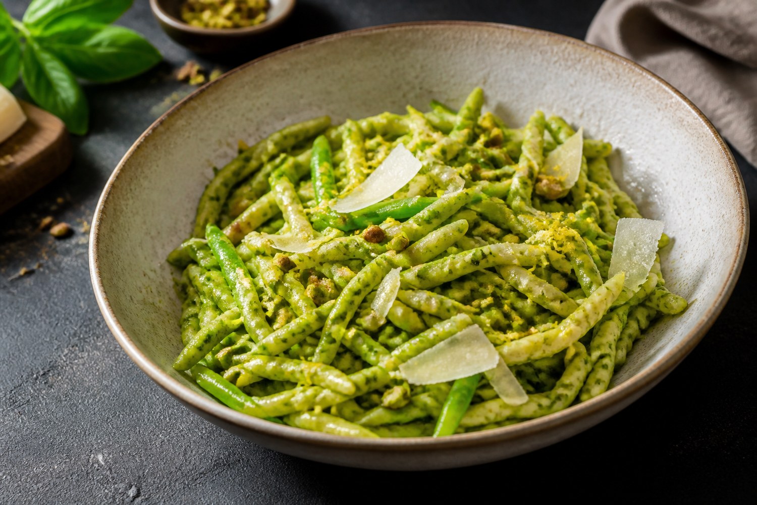 Pasta mit Pecorino und Pistazien